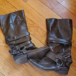Brown Buckle Boots